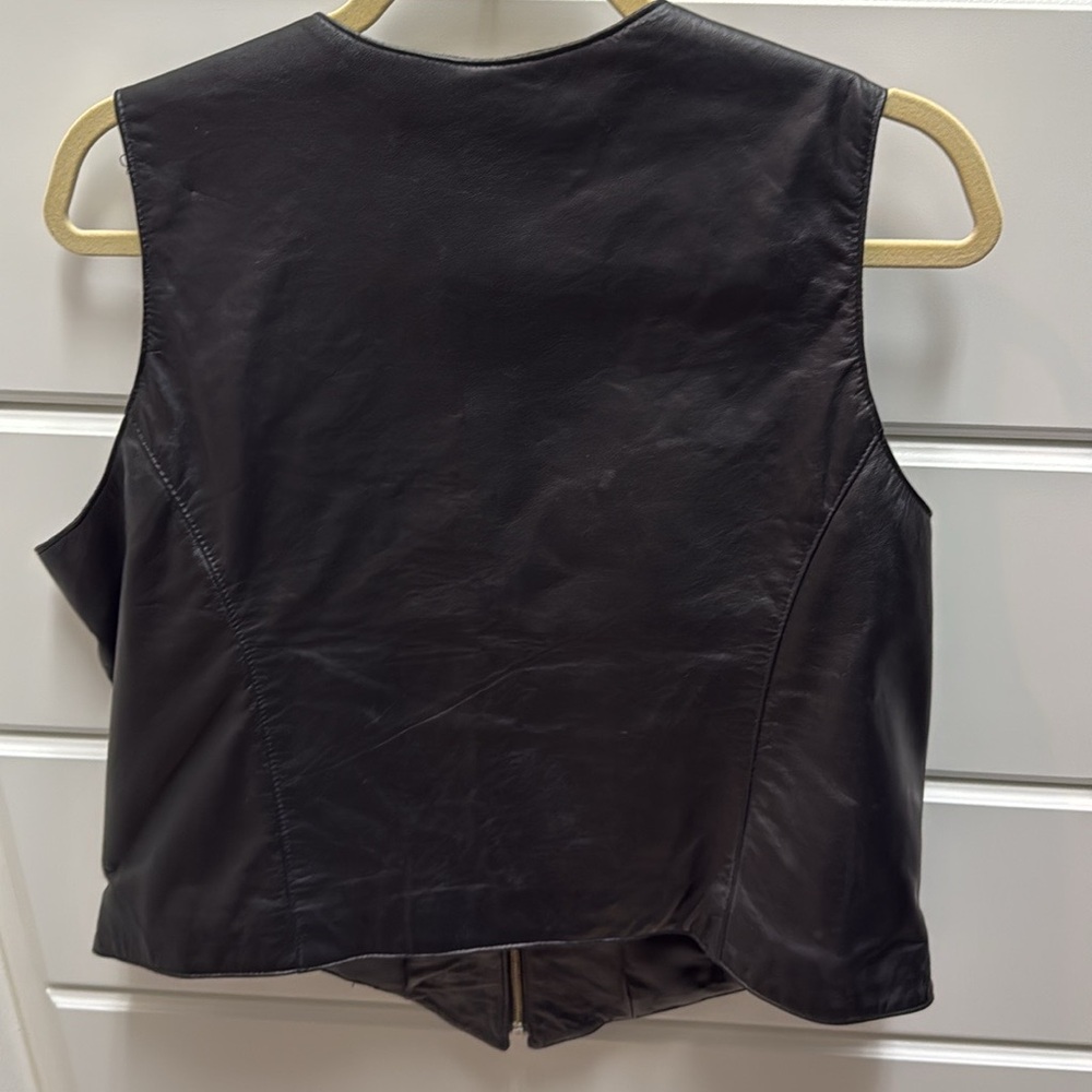 Tribe America leather and nailhead authentic moto vest - Picture 4 of 6